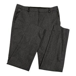 The Kooples Women's 98% Wool Blend With Leather Trim Gray‎ Sz 40 Dress Pants EUC